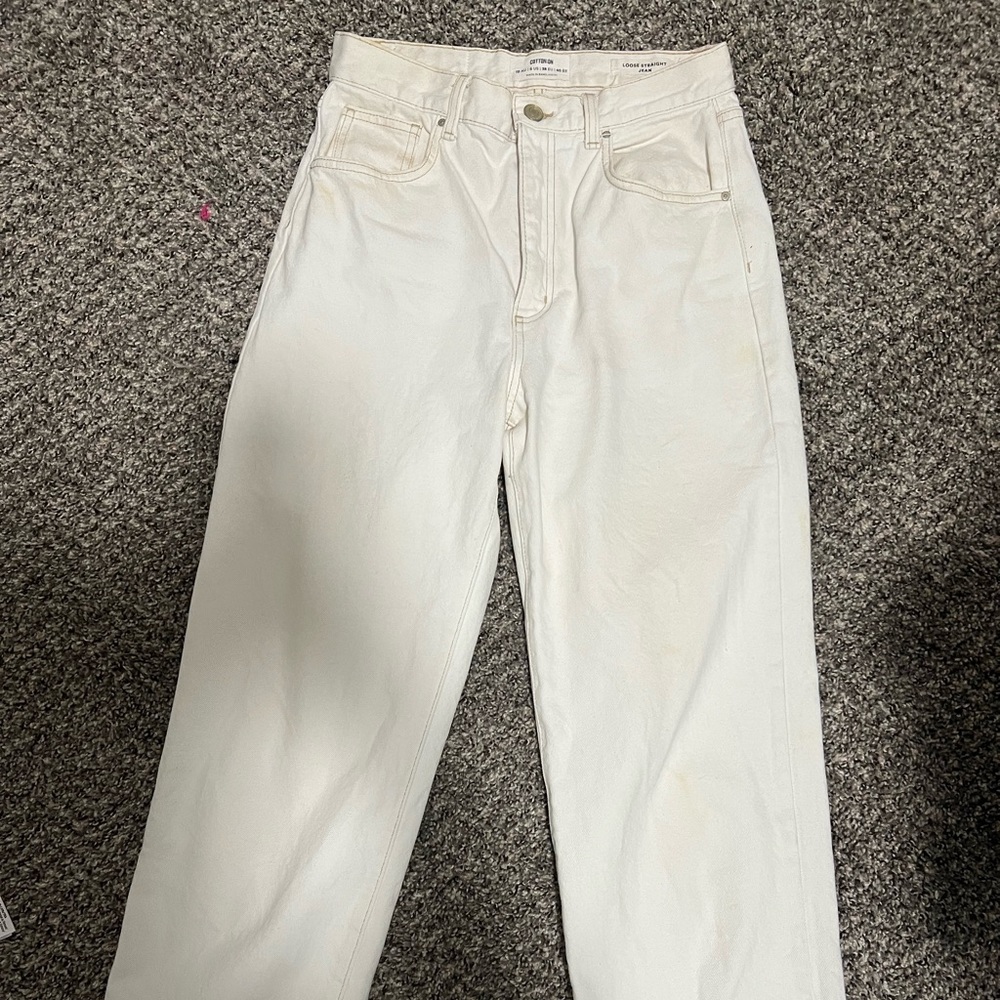 Cotton On Cream Loose Straight Jeans
